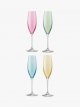 Champagne Flutes, Set of 4, 225ml, Assorted
