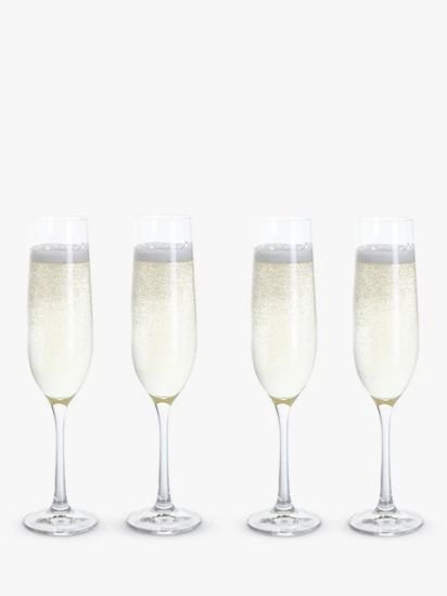 Entertain Glass Flute, Set of 4, 190ml, Clear