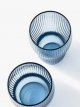 Ribbed Glass Highball, Set of 2, 300ml, Blue
